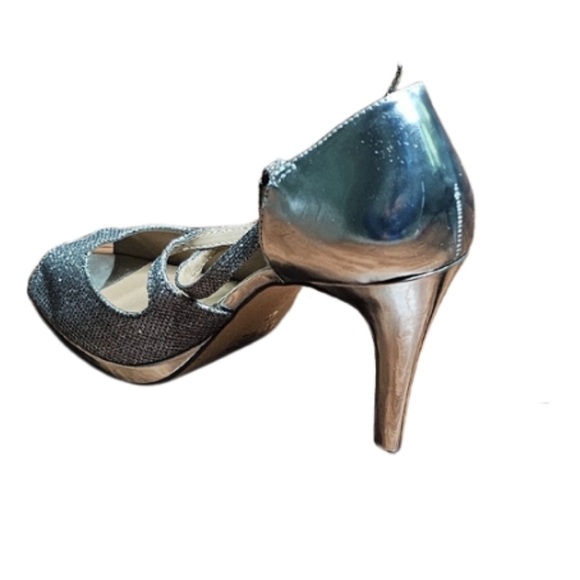 Style & Co. Simmone Peep Toe Strappy Dress Sandals - Silver SZ 10M - Picture 4 of 8